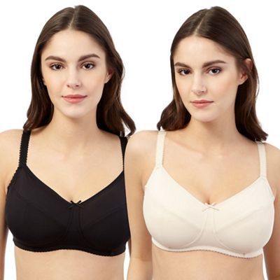 Miriam Stoppard Nurture Pack of two nude and black maternity bras